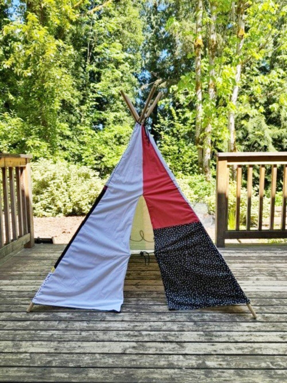 The Land of Nod Teepee with Wood Poles and Accessories